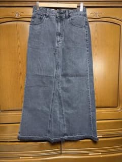 【GU】デニムロングスカート ブラックのサムネイル