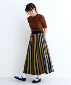 midoriさま専用　新品　メルロー　マルチストライプ　ニット　スカートのサムネイル