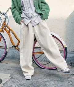 nikoand..デニムパッチワークパンツ アイボリーMのサムネイル