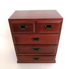 Antique wooden mini chest, retro style, small dresser, storage, drawers, trinket box, dresser.