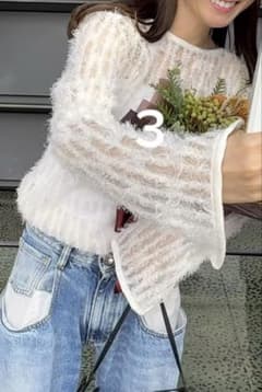 Maison de Dolce. 透け感ニット長袖トップス Maison de Dolce. 透け感ニット長袖トップス - メルカリ