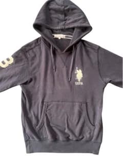 ラルフローレン USPA ビッグロゴ パーカー S グレー 刺繍ロゴのサムネイル