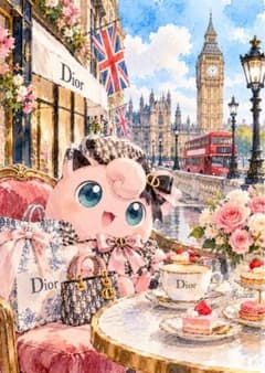 プリン アートプリント 額装済み ロンドン Dior