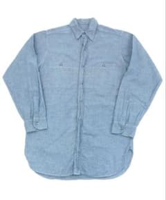 40's U.S.NAVY シャンブレーシャツ マチ付き ステンシル入り - メルカリ