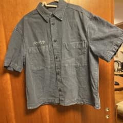 【美品】ZARA メンズ デニムシャツ 半袖 ブルーのサムネイル