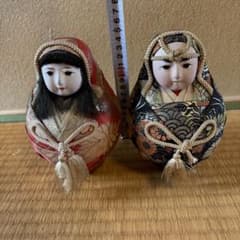 創作こけし 2体セット 金襴生地 民芸品のサムネイル