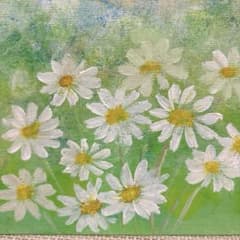 アクリル画 抽象画 花の絵 マーガレット キャンバス 原画 開運アート