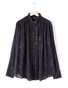 北斎の鷹クン様専用　パドカレ　鳥獣戯画プリントシャツブラウス　黒　ブラックのサムネイル