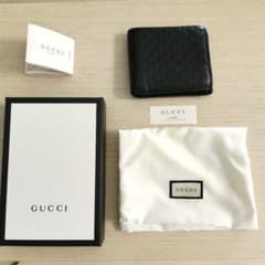 H*o様 GUCCI ブラックレザー 二つ折り財布のサムネイル