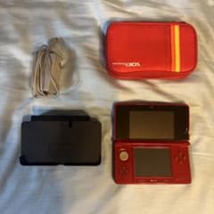 【動作確認済】Nintendo3DS フレアレッド(本体+充電器+収納ポーチ)のサムネイル