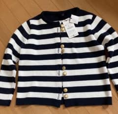 【新品タグ付】ZARA ボーダー　ニットジャケットのサムネイル