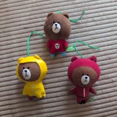 LINE FRIENDS ブラウン マスコット 3種セットのサムネイル