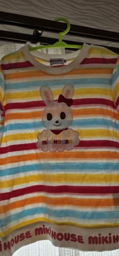 MIKI HOUSE ボーダー うさぎ Tシャツ 110cmのサムネイル