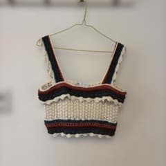 ZARA クロシェ編み ニットベスト Mサイズ - メルカリ