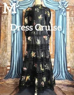 M【新品インポートセレクト】オーガンジー×トーションレースティアード