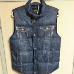 ZARAダウンベスト デニム風プリントベストのサムネイル