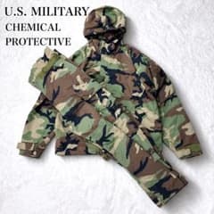 米軍実物 ケミカルプロテクティブ 上下セット ウッドランドカモ M