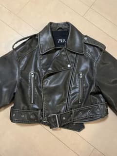 ZARA ダークブラウン ライダースジャケットのサムネイル
