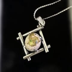 メキシコオパールストーン シルバー925 ネックレス - メルカリ