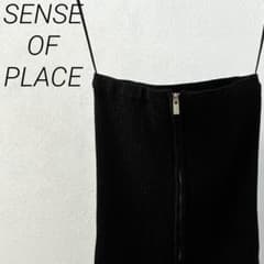SENSE OF PLACE 비스체 리브 니트 지퍼 라메 겹쳐 입고
