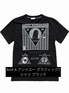 And A アンドエー グラフィックTシャツ ブラックのサムネイル