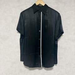 Y’s Yohji Yamamoto 半袖シャツ 黒 白パイピング サイズ4 Y's Yohji Yamamoto 半袖シャツ 黒 白パイピング サイズ4 - メルカリ
