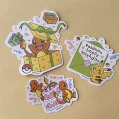 【韓国限定】ポケモン 30周年 デコステッカー3枚のサムネイル