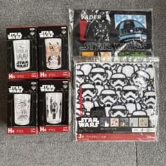 一番くじ スター・ウォーズ H賞 グラス4種 J賞 アートタオルのセット