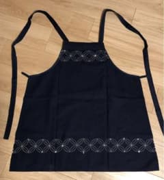 紺エプロン　刺繍のサムネイル