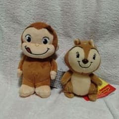 おさるのジョージ ぬいぐるみ マスコット 2種セットのサムネイル