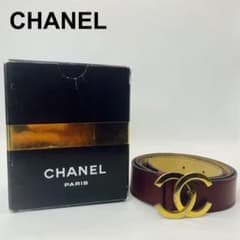 CHANEL ✨シャネル PARIS ココマーク レザーベルト 表記サイズ80