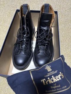 Tricker's ブラック レザーブーツ モンキーブーツ m6087のサムネイル