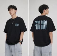 新品未使用 半袖Tシャツ ブラック 綿100％ バックロゴプリントのサムネイル