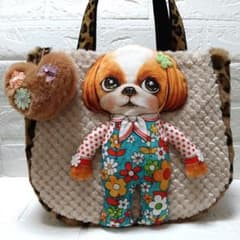 コヤンイサムチョン☆ラウンドトートバッグ もこもこボア＆ヒョウ柄