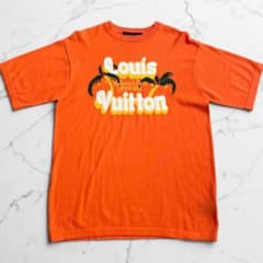 未使用品 ルイヴィトン LV パームツリー インタルシア Tシャツ オレンジ 未使用品 ルイヴィトン LV パームツリー インタルシア Tシャツ
