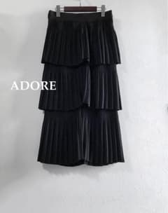 美品◎ADORE ティアードプリーツタックロングスカート オールゴム アドーア 美品◎ADORE ティアードプリーツタックロングスカート オールゴム