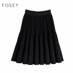 極美品✨フォクシー キュロットスカート ポリエステル 黒 プリーツ フレア 40 FOXEY フォクシー プリーツ フレアスカート ブラック 38 日本製 極美品