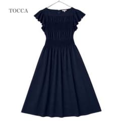 TOCCA トッカ シャーリング フレアワンピース ネイビー ウォッシャブル TOCCA トッカ シャーリング フレアワンピース ネイビー ウォッシャブル