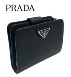 PRADA プラダ サフィアーノ 二つ折財 布 ブラック 極美品☆のサムネイル