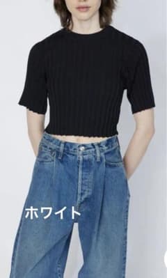 HYKE ハイク WIDE RIBBED SHORT-SLV SWEATER - メルカリ