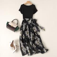花柄シフォンワンピース  Aラインのサムネイル
