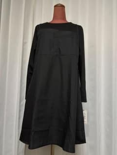 黒の長袖シャツワンピースのサムネイル