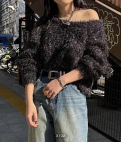 PAGEBOY キラキラオフショルニットのサムネイル