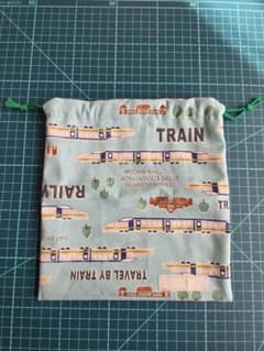 電車柄 リバーシブル コップ袋 巾着のサムネイル