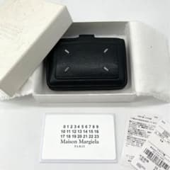 20950✨メゾンマルジェラ レザー 4ステッチ コンパクト財布 フラップ 黒 20950✨メゾンマルジェラ レザー 4ステッチ コンパクト財布 フラップ