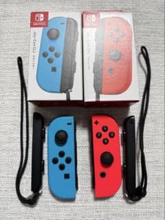 任天堂純正 Joy-Con ネオンブルー／ネオンレッド 左右セット 箱付きのサムネイル