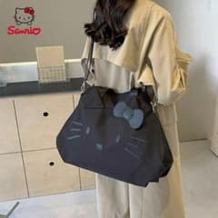 レディース　トートバッグ　ボストンバック　キャリーオン　キティちゃん黒　旅行ヨガのサムネイル