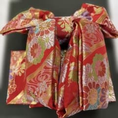 新品　結び帯　西陣織　赤 新品 結び帯 西陣織 赤 - メルカリ