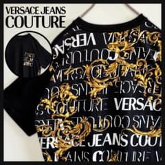 超人気】ヴェルサーチジーンズクチュール/Tシャツ/バロッコ/黒/M 