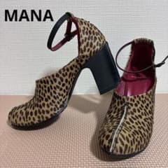 MANA ハラコ　パンプス　チャンキーヒール　37㎝ レオパード　ストラップ MANA ハラコ パンプス チャンキーヒール 37㎝ レオパード ストラップ